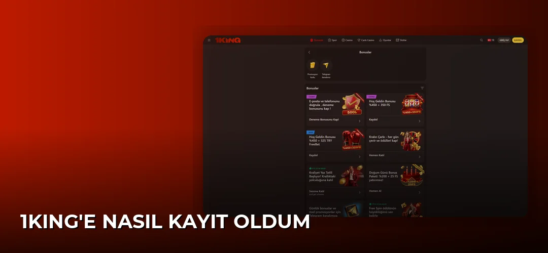1King'e Nasıl Kayıt Oldum